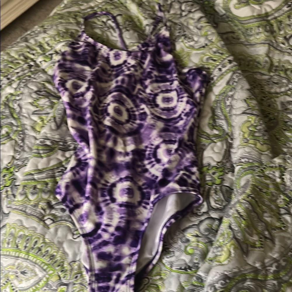 Purple Tie-Dye Swimsuit girls size 8